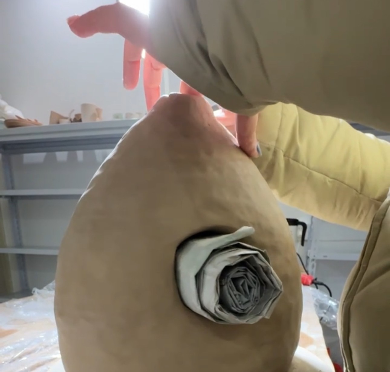 Person with Bouquette of flowers